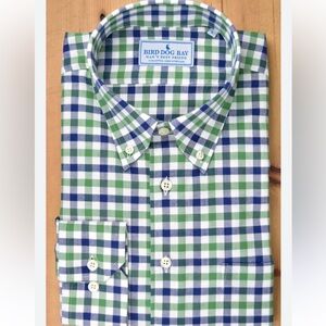 Bird Dog Bay Linden Men's Blue and Green Plaid Shirt